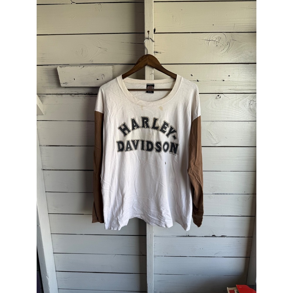 Vintage 1994 Harley Davidson Tucson Arizona Long Sleeve T-Shirt XL White Brown